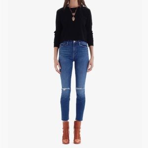 Mother high waisted looker ankle fray size 28